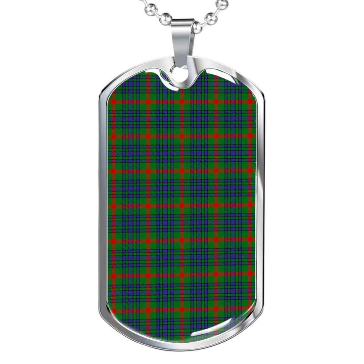 Scottish Aiton Clan Tartan Military Dog Tag Necklace Tartan Plaid