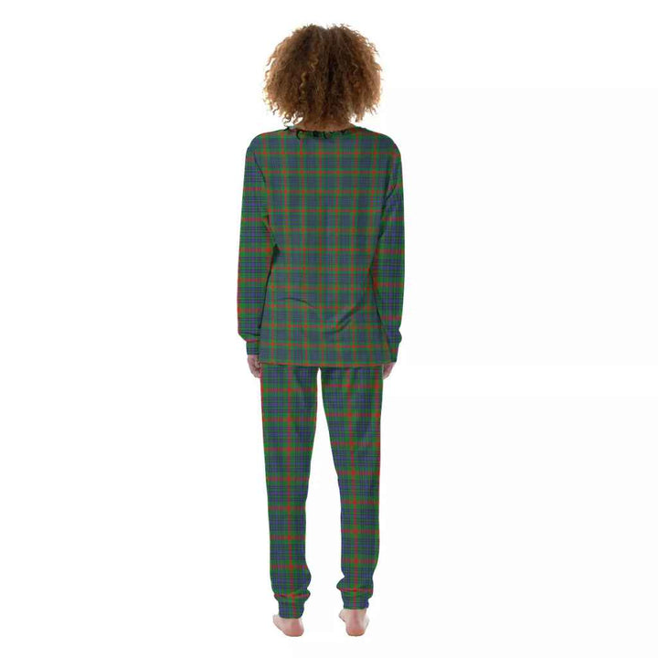 Scottish Aiton Clan Tartan Pajama Set Women Back Side Tartan Plaid