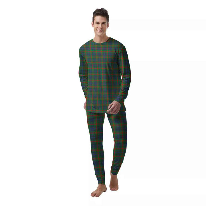 Scottish Aiton Clan Tartan Pajama Set  Men Front Side Tartan Plaid