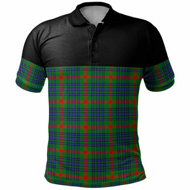Scottish Aiton Clan Tartan Polo Shirt - Horizontal Style Front Side Tartan Plaid