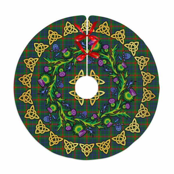 Scottish Aiton Clan Tartan Thistle Celtic Knot Christmas Tree Skirt No Tassels Tartan Plaid 1