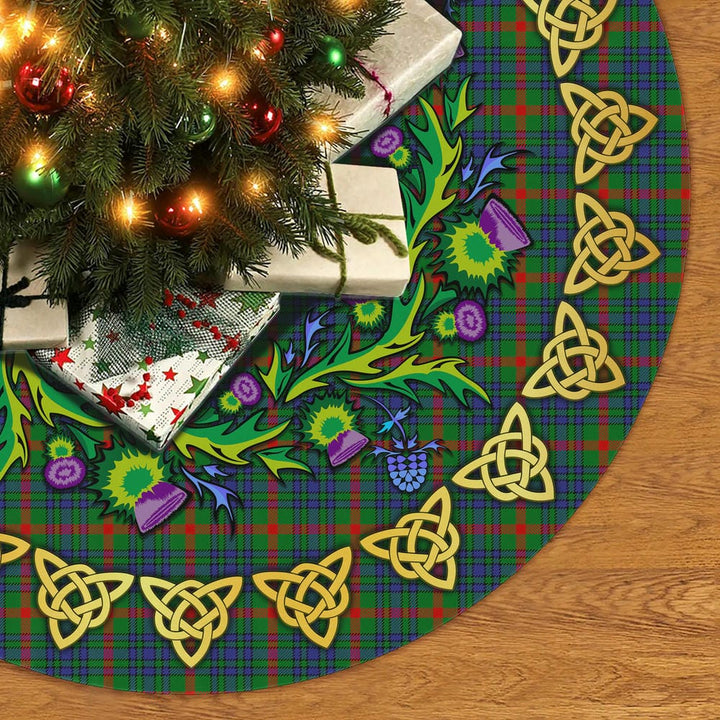 Scottish Aiton Clan Tartan Thistle Celtic Knot Christmas Tree Skirt No Tassels Tartan Plaid 2