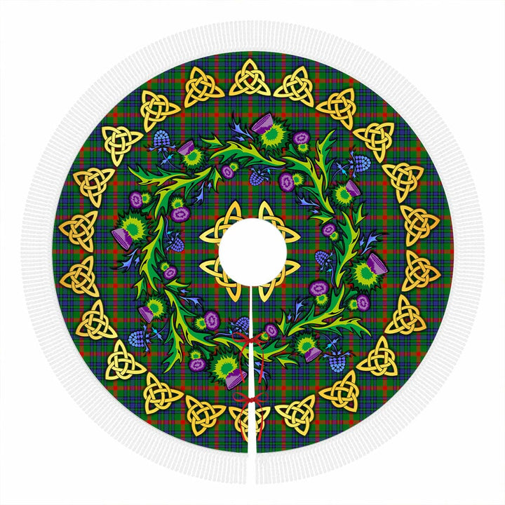 Scottish Aiton Clan Tartan Thistle Celtic Knot Christmas Tree Skirt Tassels Tartan Plaid 1