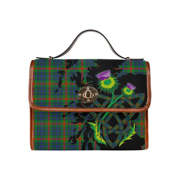 Scottish Aiton Clan Tartan Waterproof Canvas Bag With Thistle Tartan Plaid 2