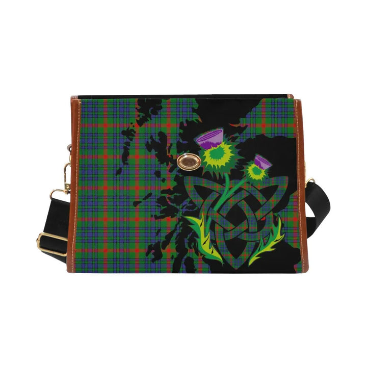 Scottish Aiton Clan Tartan Waterproof Canvas Bag With Thistle Tartan Plaid 1