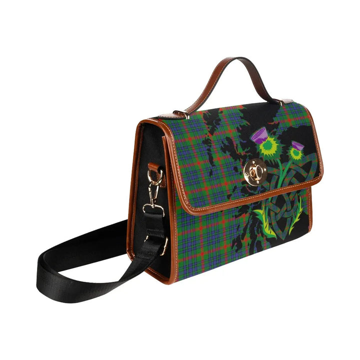 Scottish Aiton Clan Tartan Waterproof Canvas Bag With Thistle Tartan Plaid 3