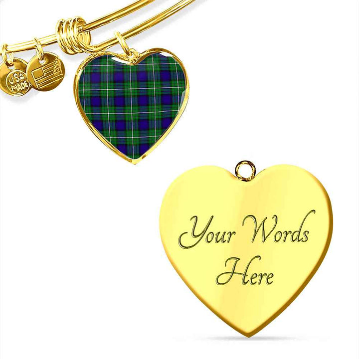 Scottish Alexander Clan Tartan Bangle Heart Tartan Plaid 4