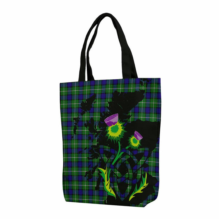 Scottish Alexander Clan Tartan Canvas Bag With Shoulder Strap With Thistle Tartan Plaid 1