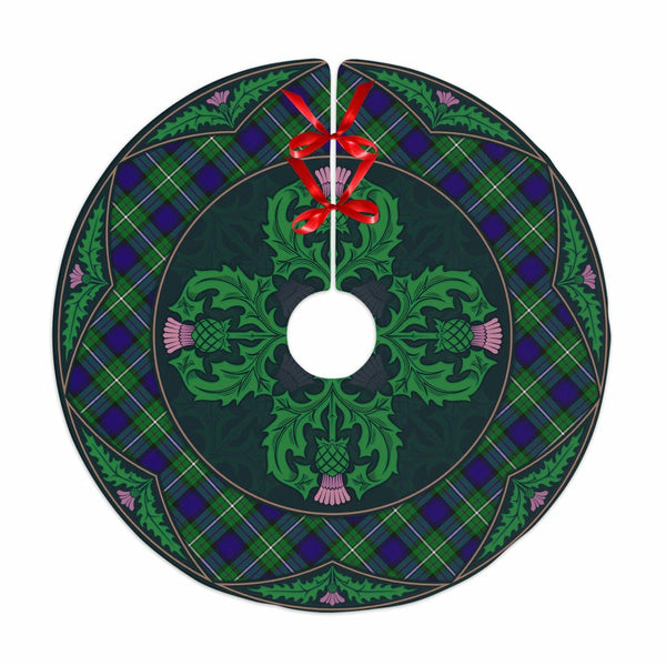 Scottish Alexander Clan Tartan Christmas Tree Skirt Old Scottish Thistle Flower No Tassels Tartan Plaid 1