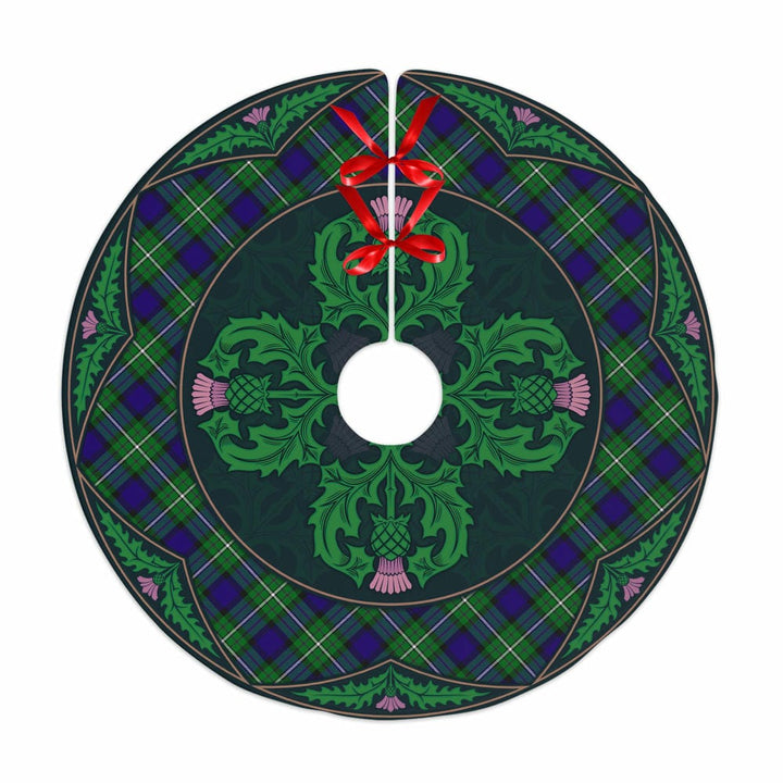 Scottish Alexander Clan Tartan Christmas Tree Skirt Old Scottish Thistle Flower No Tassels Tartan Plaid 1