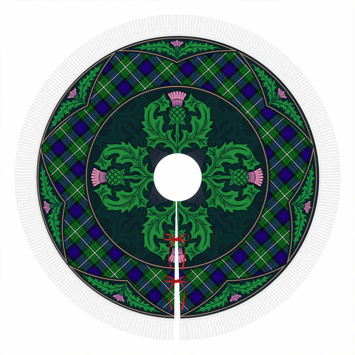 Scottish Alexander Clan Tartan Christmas Tree Skirt Old Scottish Thistle Flower Tassels Tartan Plaid 1