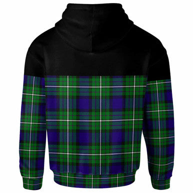 Scottish Alexander Clan Tartan Hoodie - Horizontal Style Back Side Tartan Plaid