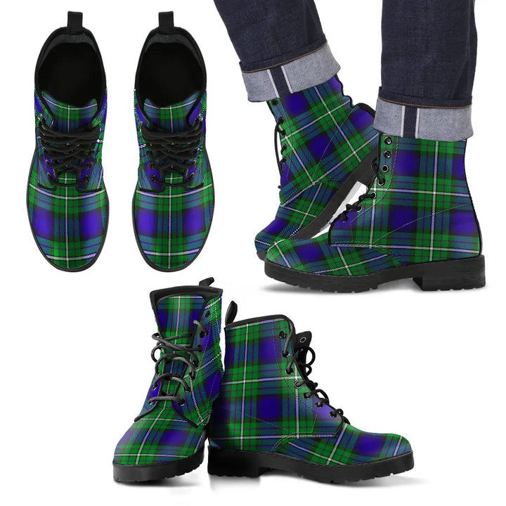 Scottish Alexander Clan Tartan Leather Boots
