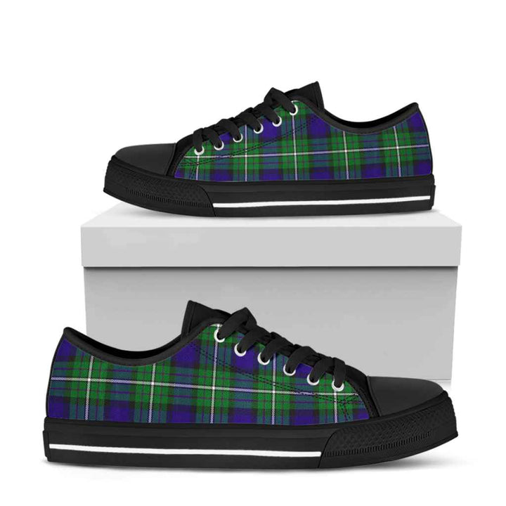 Scottish Alexander Clan Tartan Low Top Shoes Black Sole Tartan Plaid