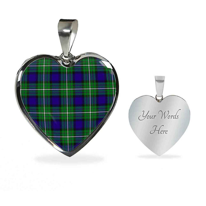 Scottish Alexander Clan Tartan Necklace Heart Tartan Plaid 3