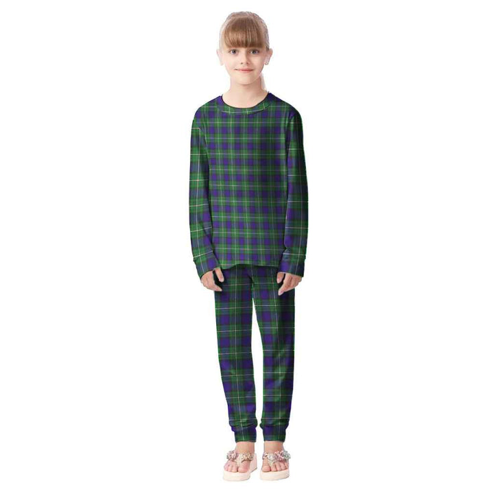 Scottish Alexander Clan Tartan Pajama Set Kid Front Side Tartan Plaid