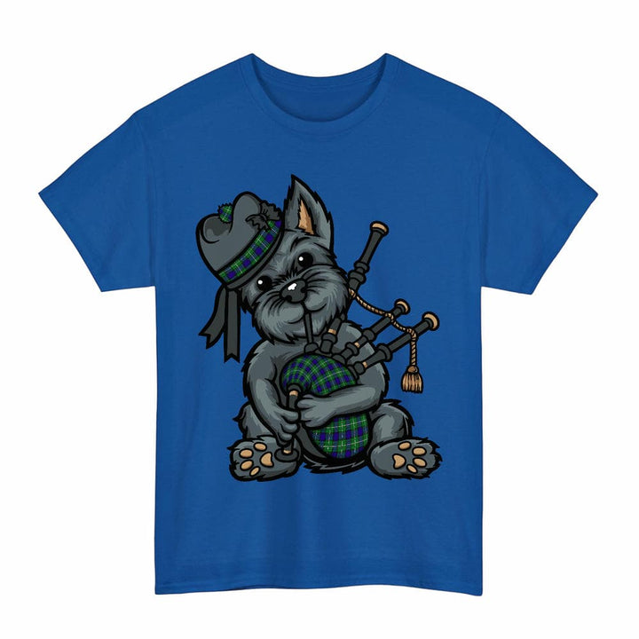 Scottish Alexander Clan Tartan Terrier Bagpipes T-Shirt Tartan Plaid Royal Color