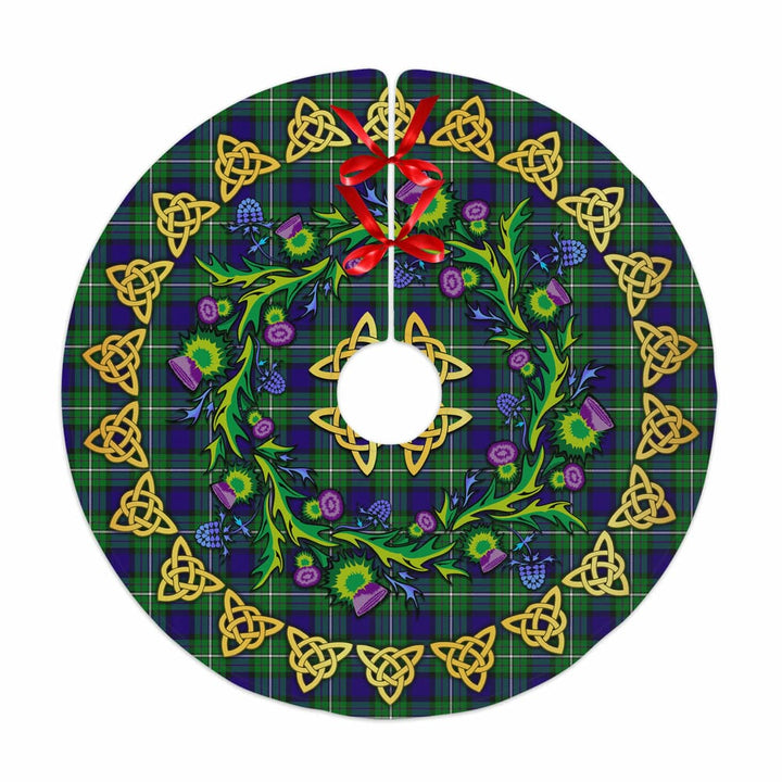 Scottish Alexander Clan Tartan Thistle Celtic Knot Christmas Tree Skirt No Tassels Tartan Plaid 1
