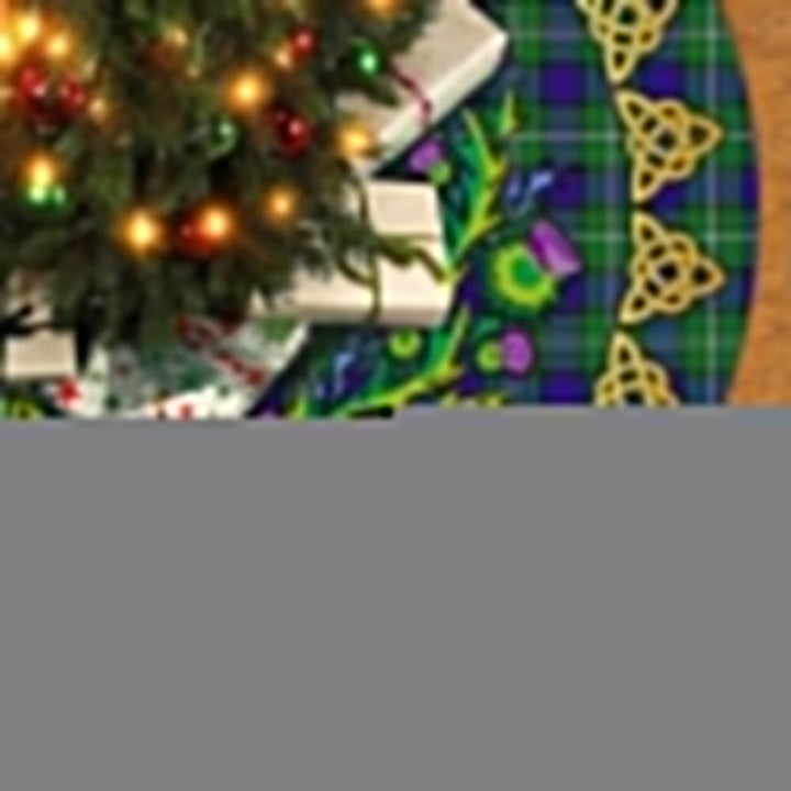 Scottish Alexander Clan Tartan Thistle Celtic Knot Christmas Tree Skirt No Tassels Tartan Plaid 2