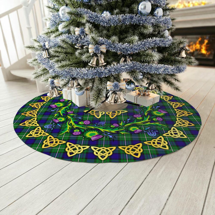 Scottish Alexander Clan Tartan Thistle Celtic Knot Christmas Tree Skirt No Tassels Tartan Plaid 3
