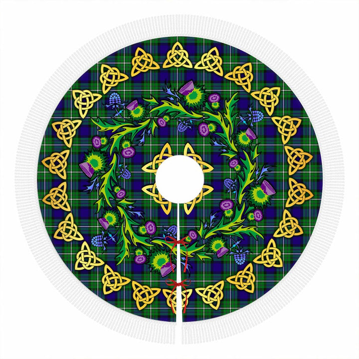 Scottish Alexander Clan Tartan Thistle Celtic Knot Christmas Tree Skirt Tassels Tartan Plaid 1