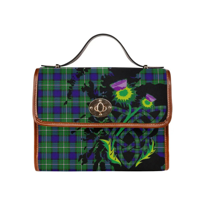 Scottish Alexander Clan Tartan Waterproof Canvas Bag With Thistle Tartan Plaid 2