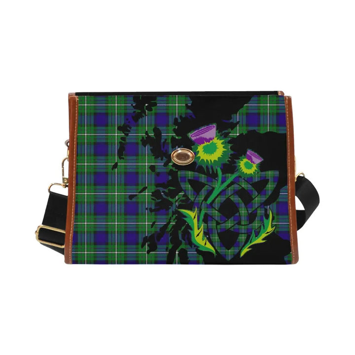 Scottish Alexander Clan Tartan Waterproof Canvas Bag With Thistle Tartan Plaid 1