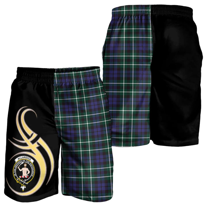 Scottish Allardice Clan Crest Tartan Believe in Me Men's Shorts