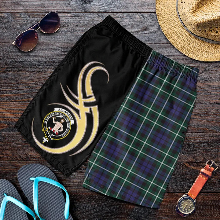 Scottish Allardice Clan Crest Tartan Believe in Me Men's Shorts