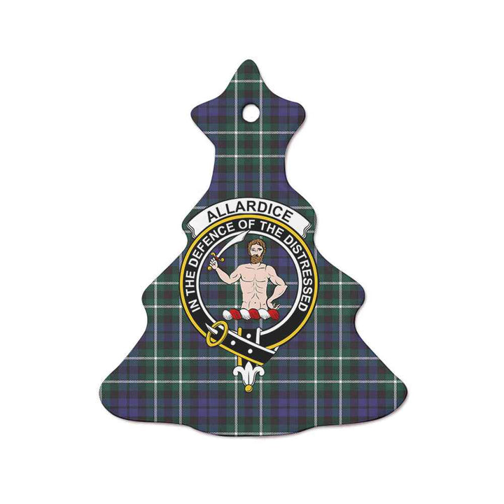 Scottish Allardice Clan Crest Tartan Ceramic Ornament Tree Shape Tartan Plaid
