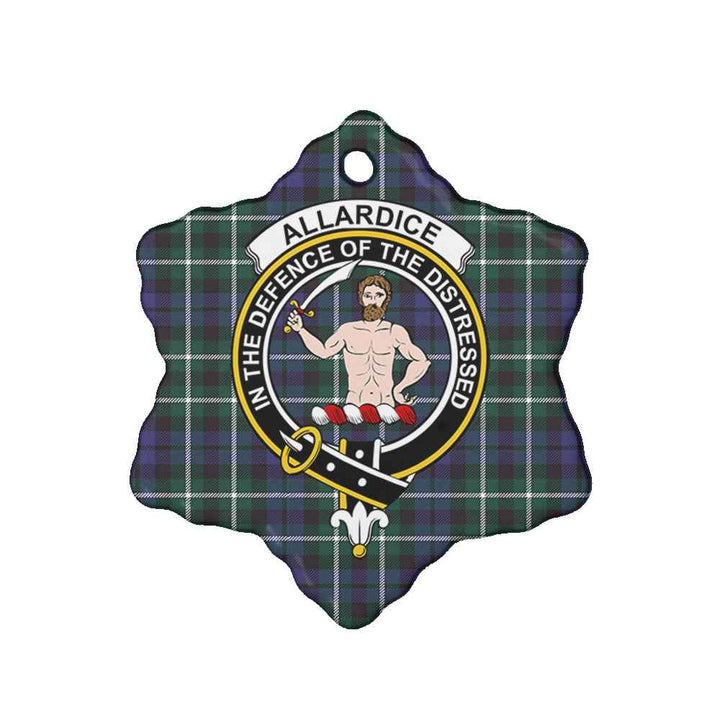 Scottish Allardice Clan Crest Tartan Ceramic Ornament Snow Flake Shape Tartan Plaid