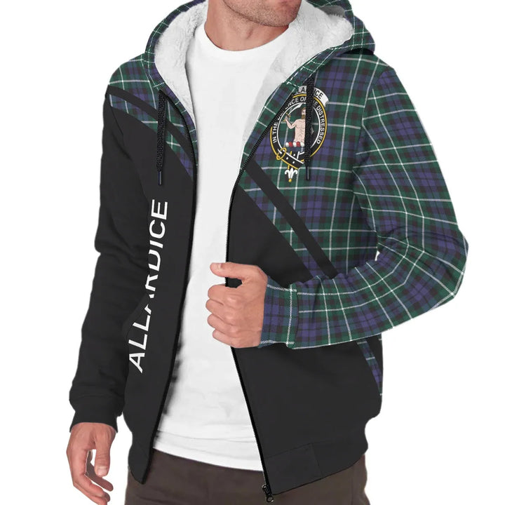 Scottish Allardice Clan Crest Tartan Curve Sherpa Hoodie