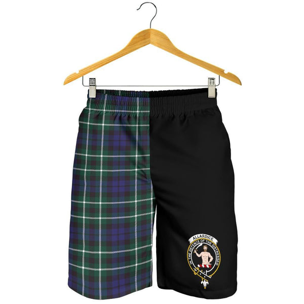 Scottish Allardice Clan Crest Tartan Half of Me Men's Shorts