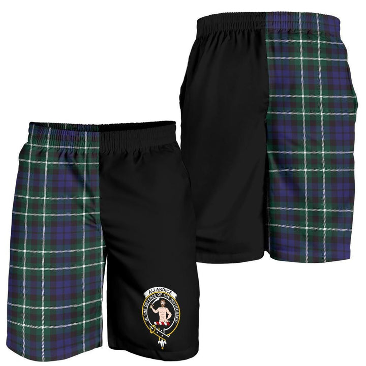 Scottish Allardice Clan Crest Tartan Half of Me Men's Shorts