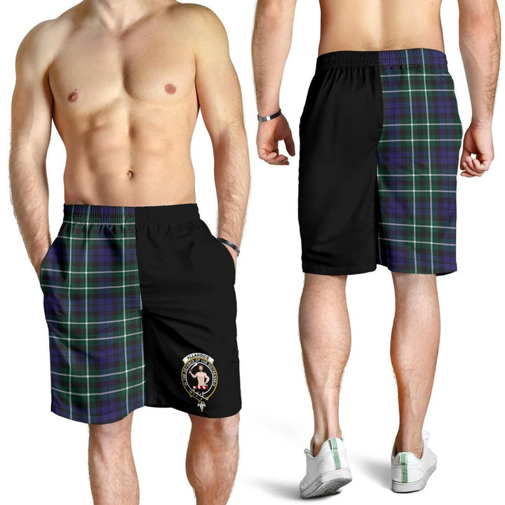 Scottish Allardice Clan Crest Tartan Half of Me Men's Shorts