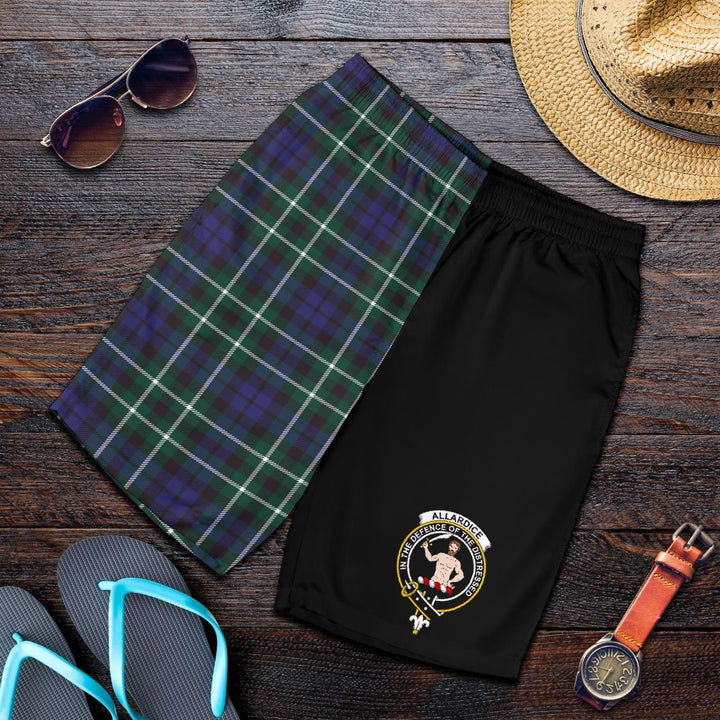Scottish Allardice Clan Crest Tartan Half of Me Men's Shorts