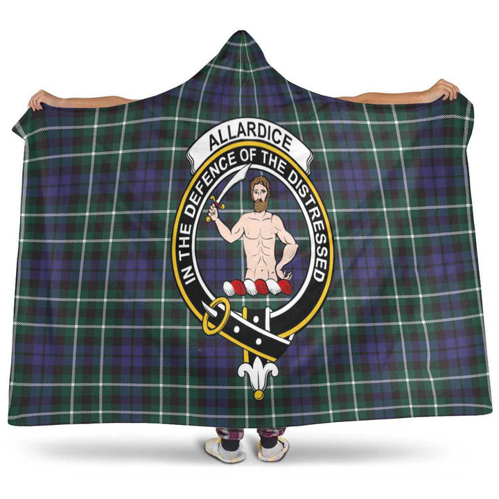 Scottish Allardice Clan Crest Tartan Hooded Blanket Tartan Plaid 1