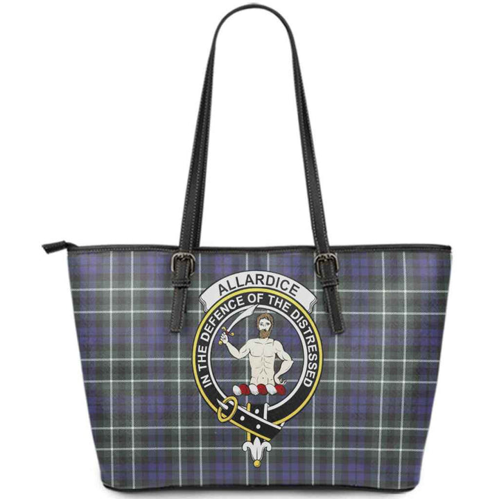 Scottish Allardice Clan Crest Tartan Leather Tote Tartan Plaid