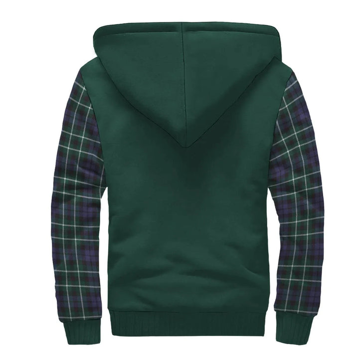 Scottish Allardice Clan Crest Tartan Plaid Sleeve Sherpa Hoodie