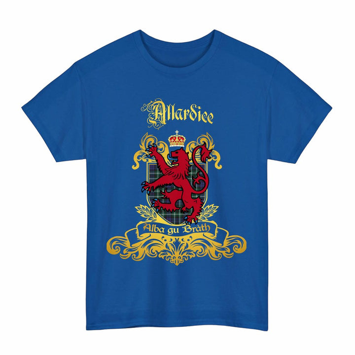 Scottish Allardice Clan Tartan Lion Rampant of Scotland T-Shirt Tartan Plaid Royal Color