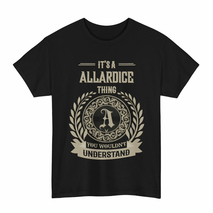 Scottish Allardice Clan Tartan T-Shirt - Vintage Family Name Tartan Plaid Black Color