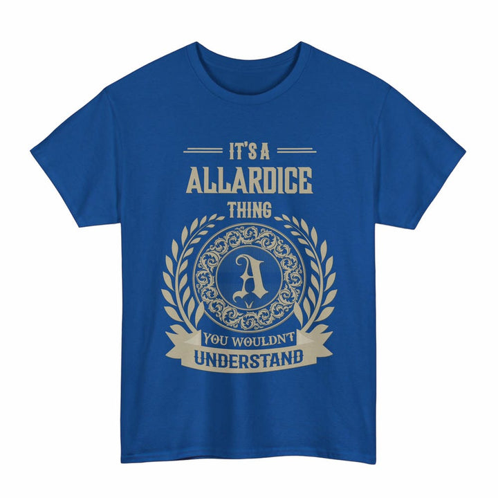 Scottish Allardice Clan Tartan T-Shirt - Vintage Family Name Tartan Plaid Royal Color