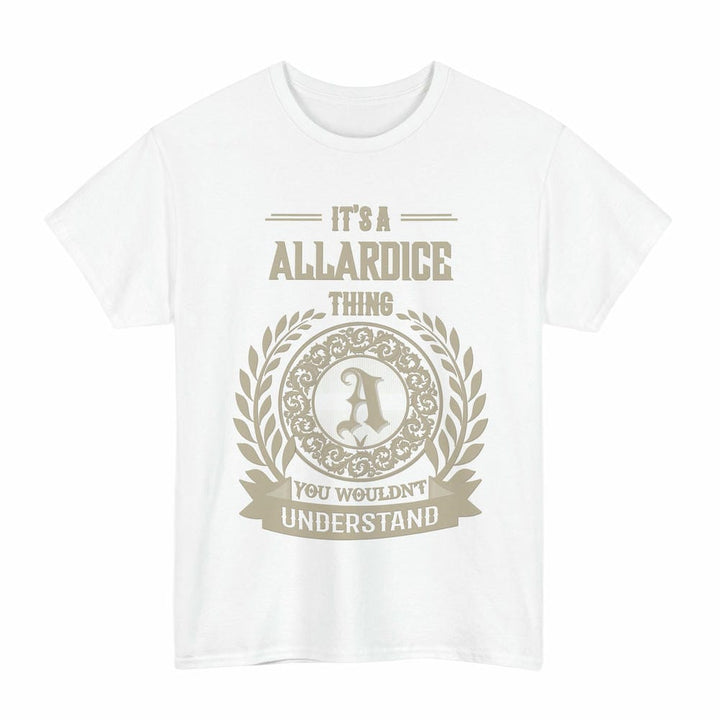 Scottish Allardice Clan Tartan T-Shirt - Vintage Family Name Tartan Plaid White Color