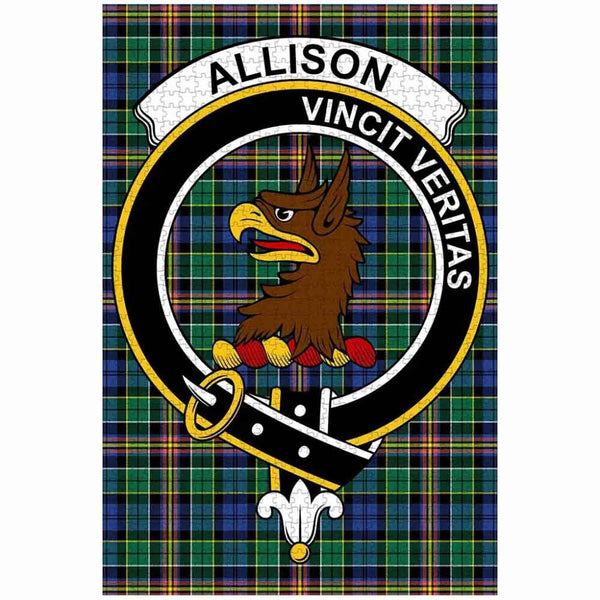 Scottish Allison Clan Crest Tartan Jigsaw Puzzle 1
