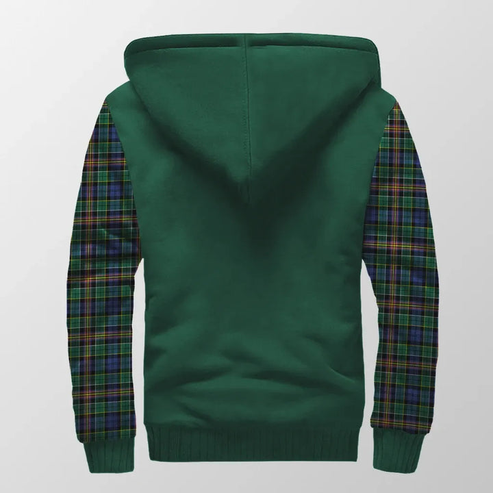 Scottish Allison Clan Crest Tartan Plaid Sleeve Sherpa Hoodie