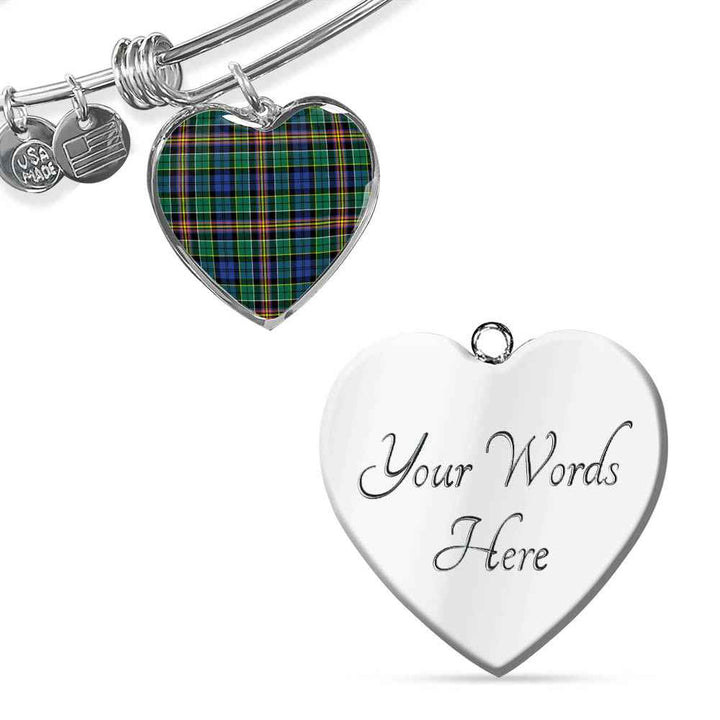 Scottish Allison Clan Tartan Bangle Heart Tartan Plaid 3