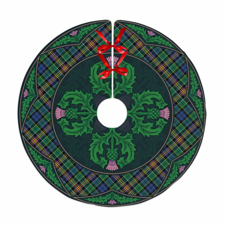 Scottish Allison Clan Tartan Christmas Tree Skirt Old Scottish Thistle Flower No Tassels Tartan Plaid 1