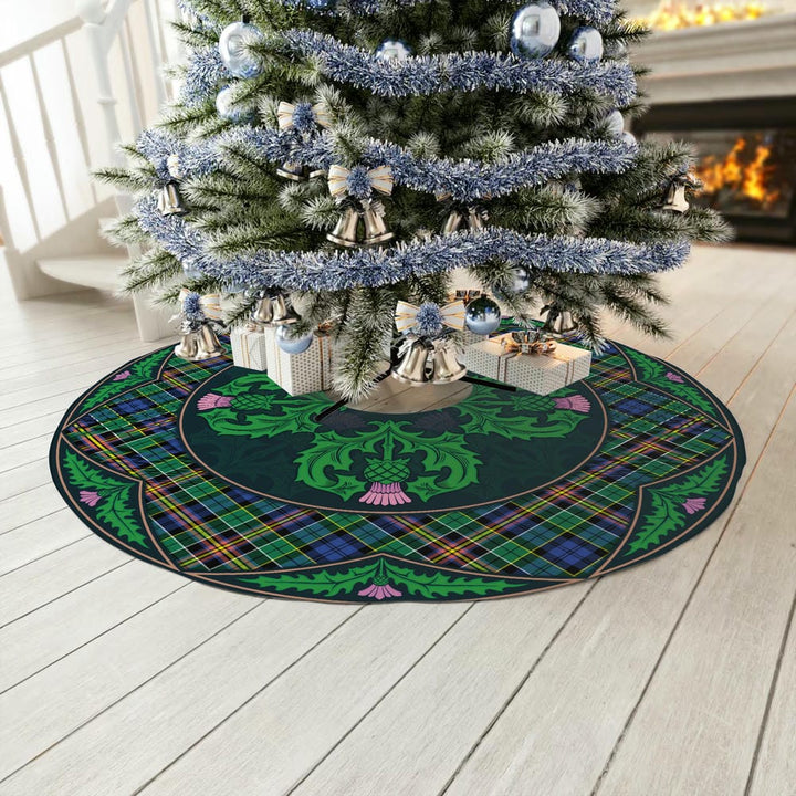 Scottish Allison Clan Tartan Christmas Tree Skirt Old Scottish Thistle Flower No Tassels Tartan Plaid 3