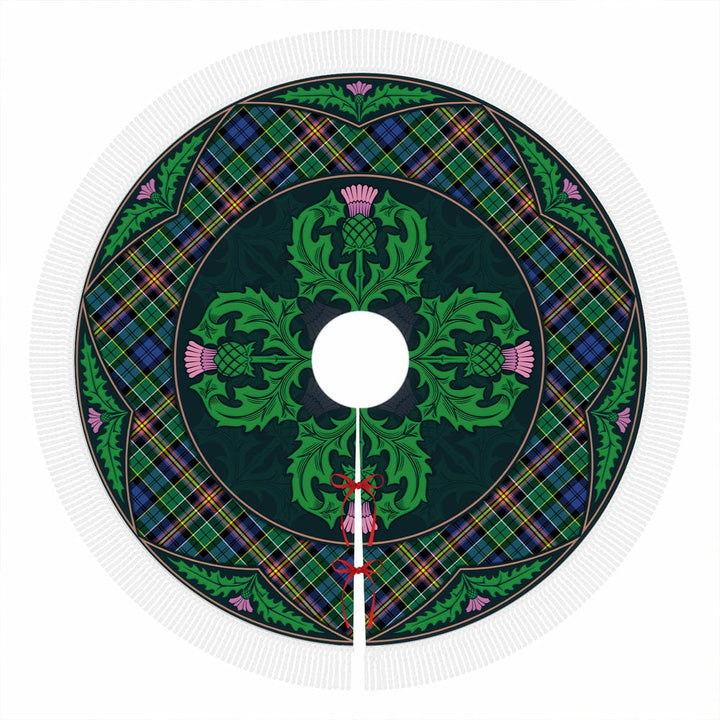 Scottish Allison Clan Tartan Christmas Tree Skirt Old Scottish Thistle Flower Tassels Tartan Plaid 1