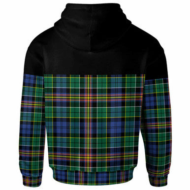 Scottish Allison Clan Tartan Hoodie - Horizontal Style Back Side Tartan Plaid